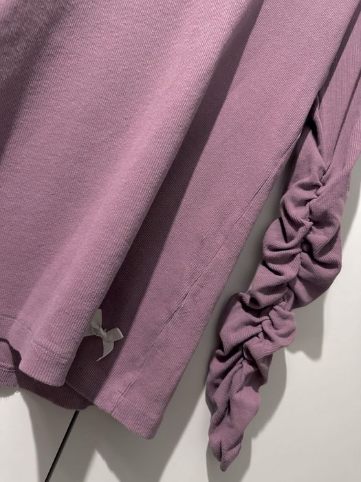 Bluzka prążkowana By Love My marszczona różowa fioletowa urocza