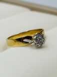 Pierścionek Złoty z Brylantami 750/18k (7szt) 0.09ct roz16 Certyfikat