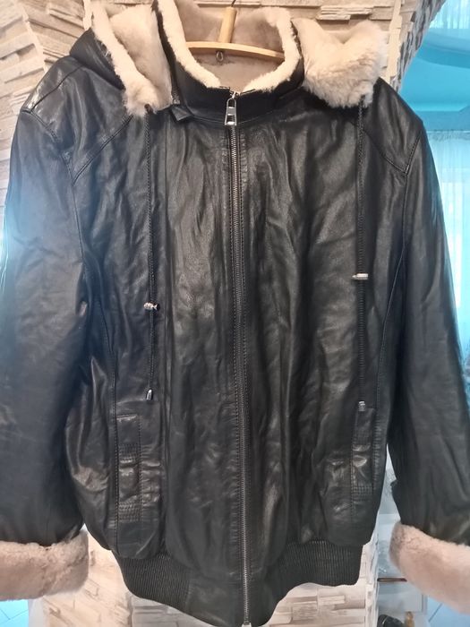 Куртка шкіряна чоловіча, модель авіатор