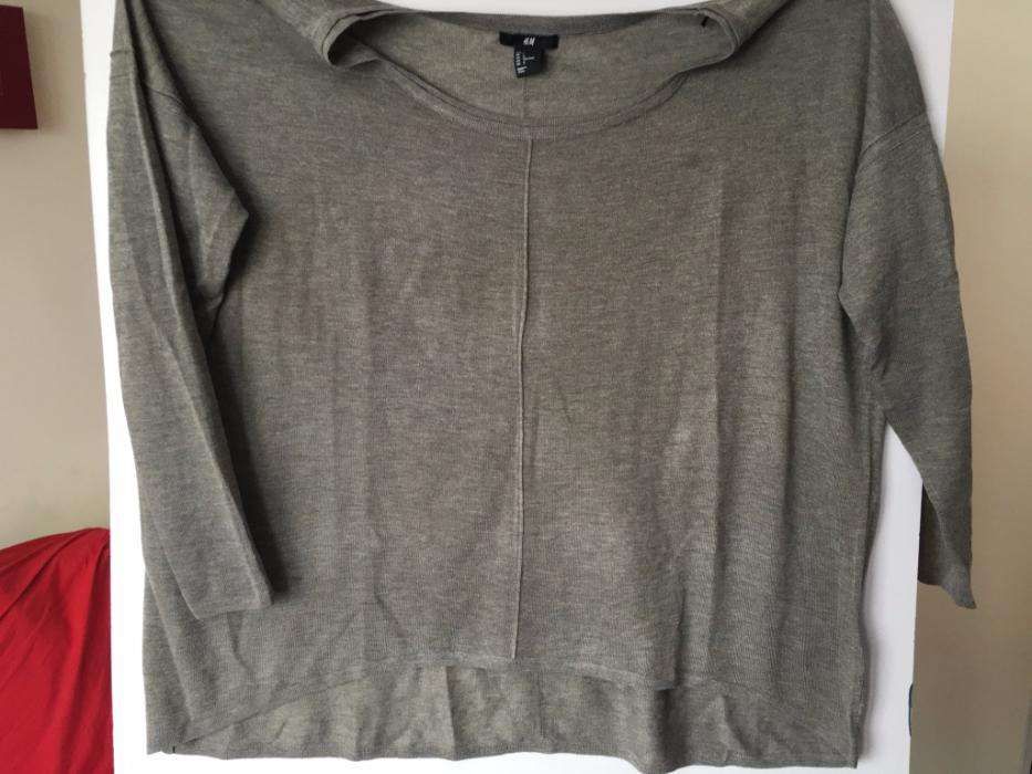 Szaro bezowy sweterek H&M L lub oversize