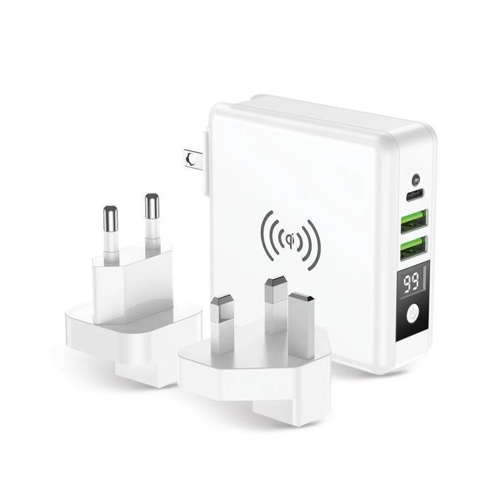 Ładowarka podróżna Forcell 4w1 8000mAh QC3.0 USB-C Powerbank Indukcja