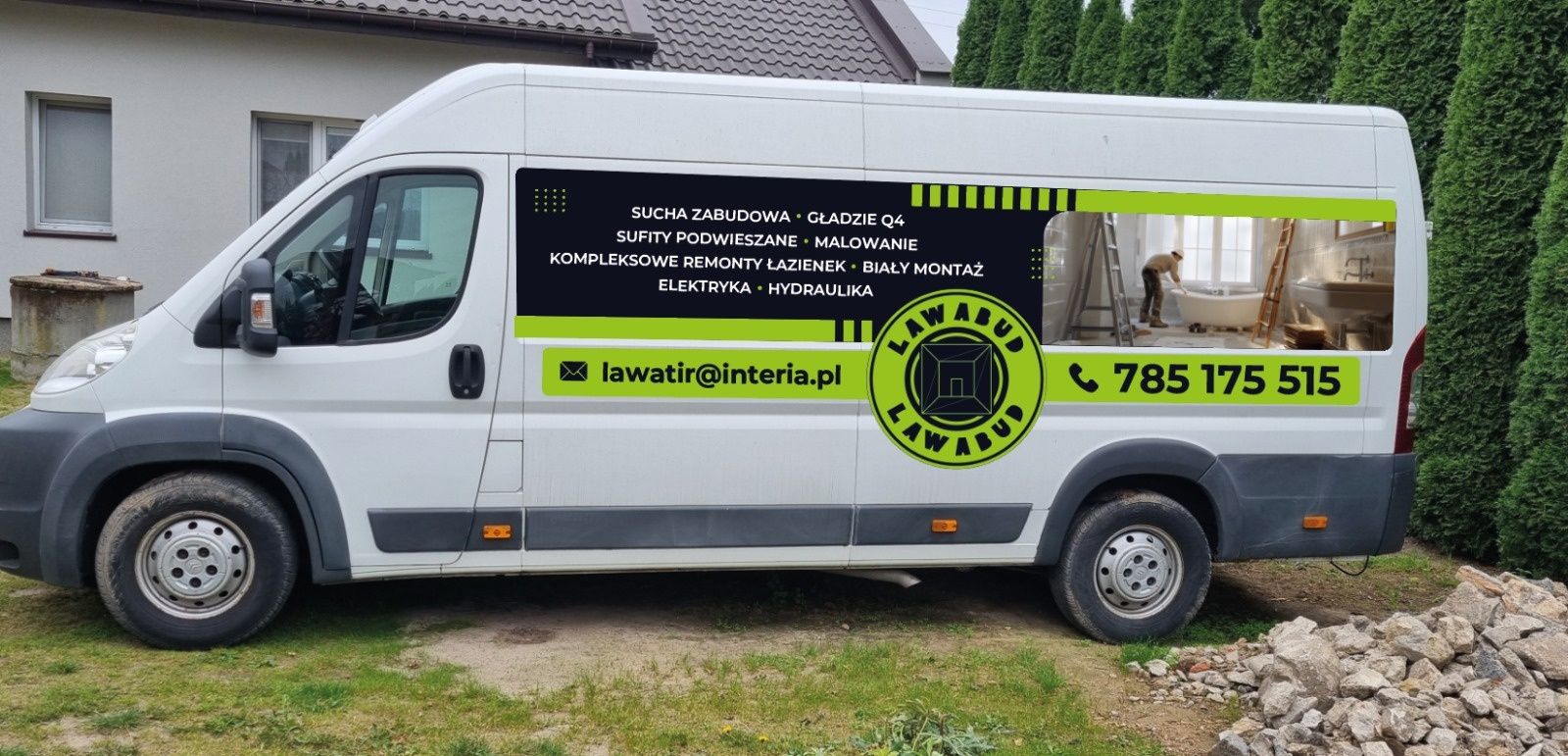 Reklama na samochód,oklejanie busów witryn,projekty,montaż