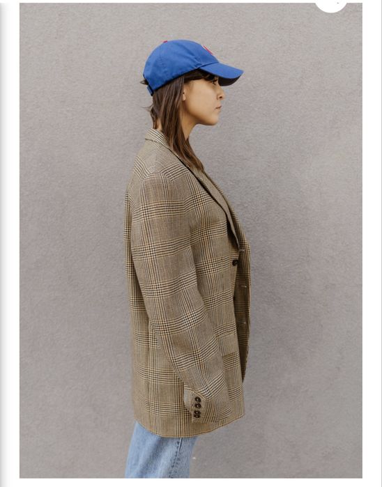Marynarka vintage wełniana pepitka w kratę mle the odder side oversize