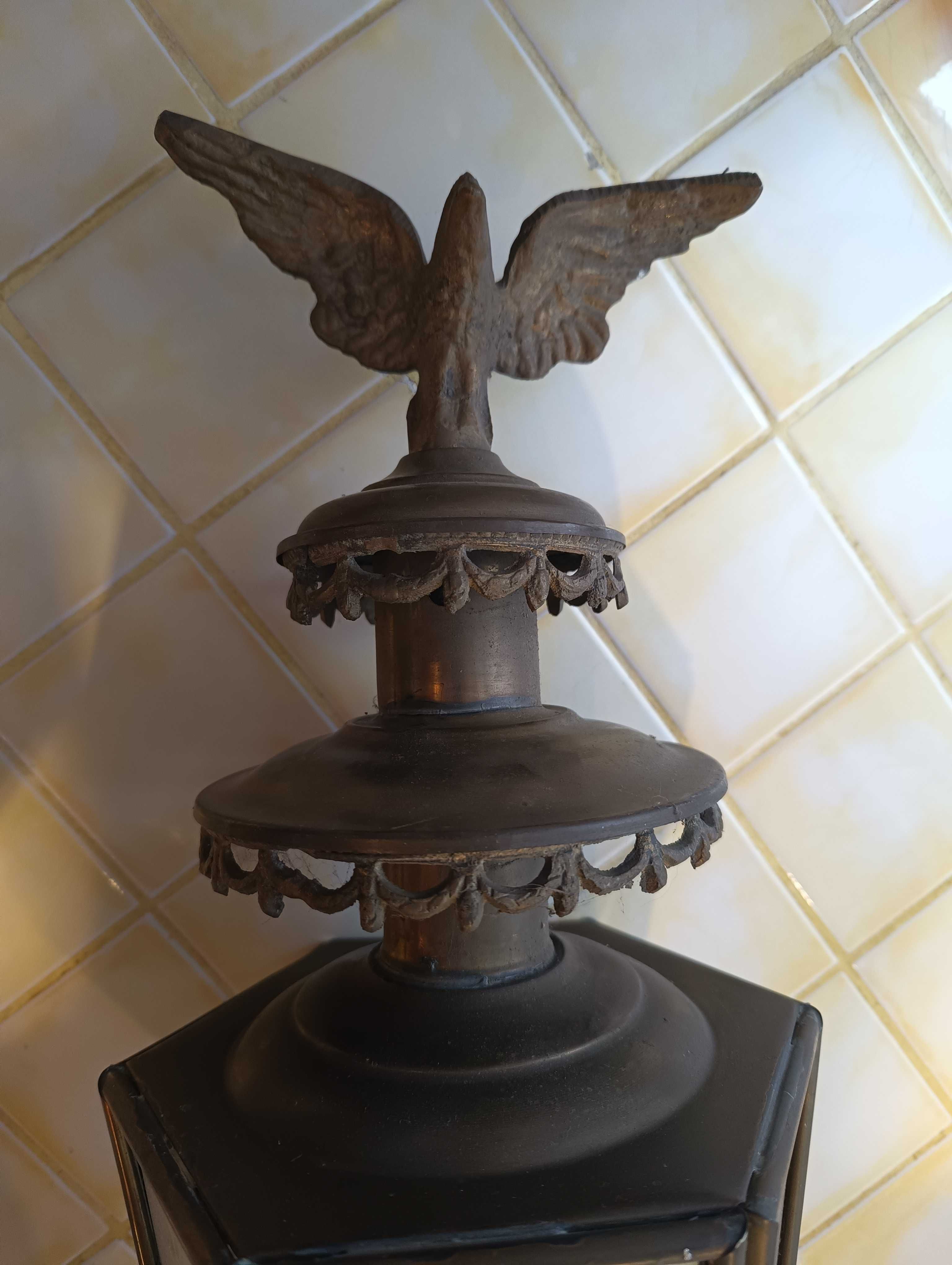 Lampa powozowa mosiężna z orłem duża 74cm
