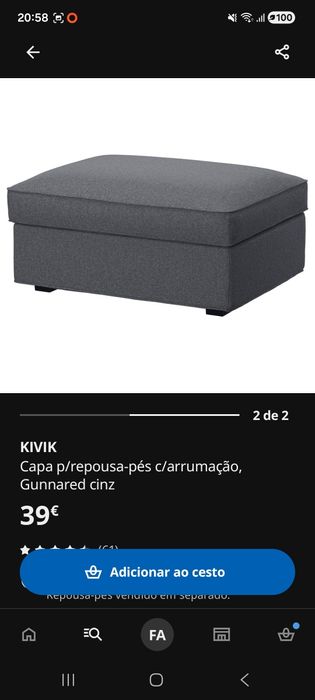 Capa do sofá kivik ikea