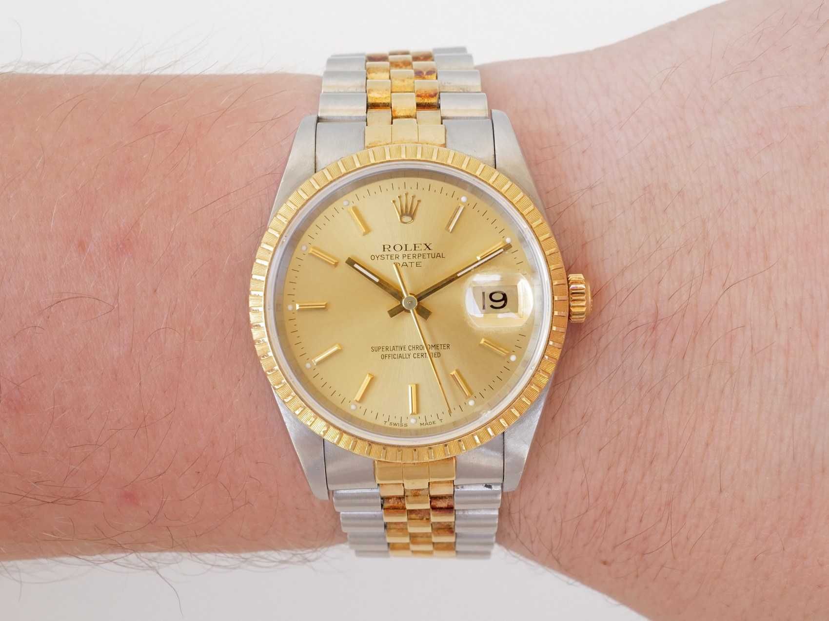 Rolex Oyster Perpetual Date Steel 18K Yellow Gold 34mm