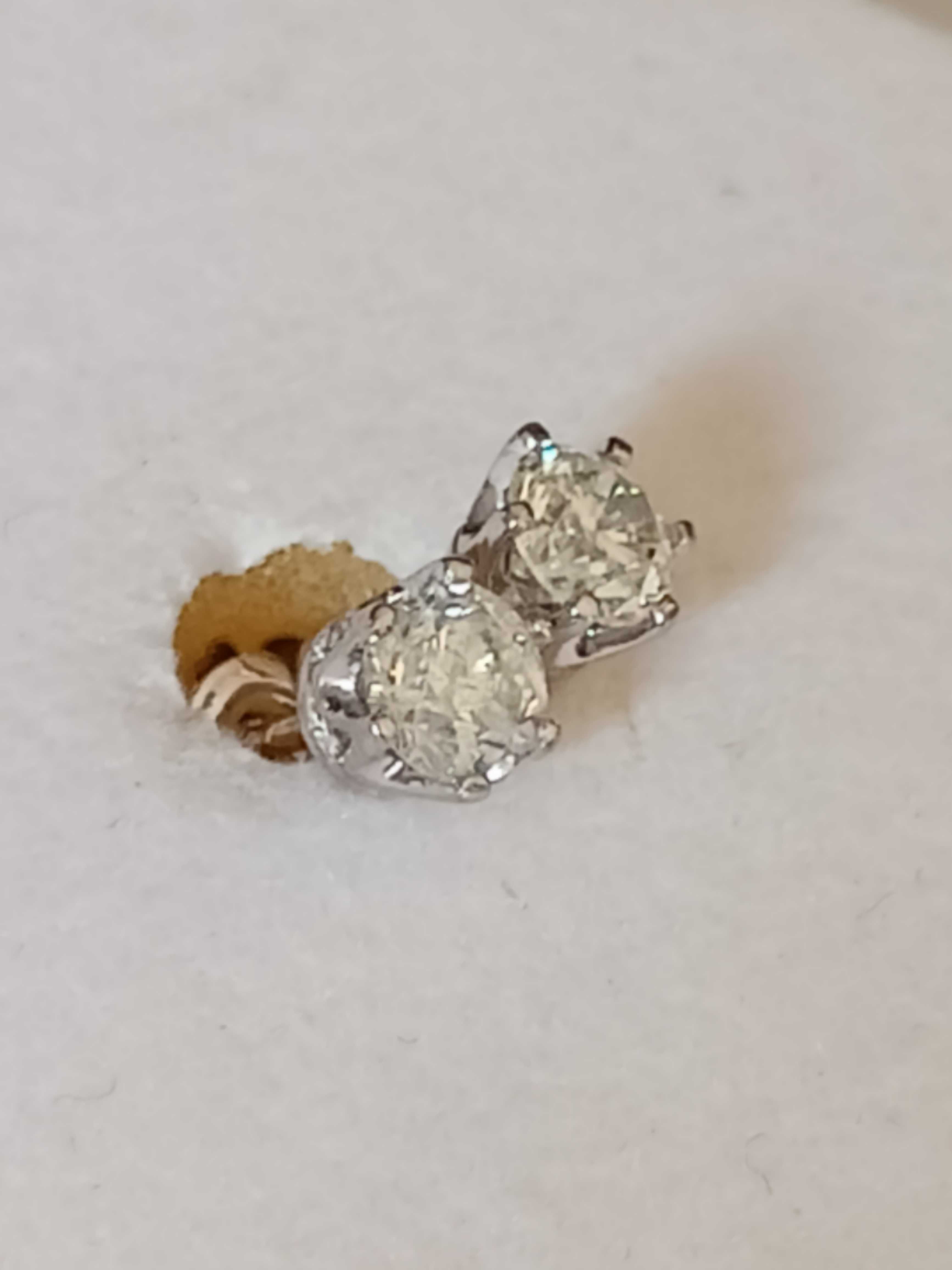 Kolczyki złoto 585 z brylantami 0,79ct (certyfikat )