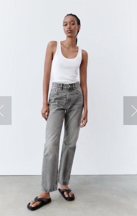 Прямі сірі джинси Zara 36 розмір