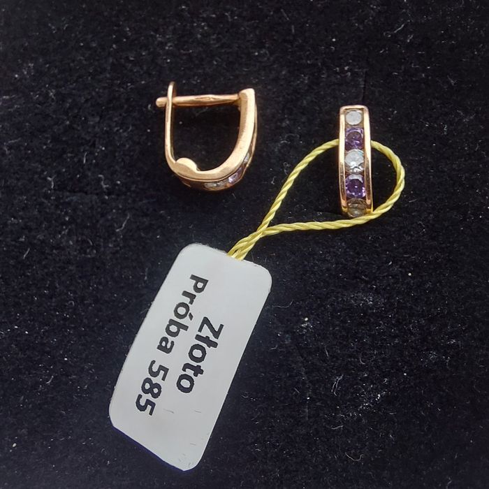 Złote kolczyki 585 0,585 14k 14kt 0,88g dziecięce dla dziewczynki big