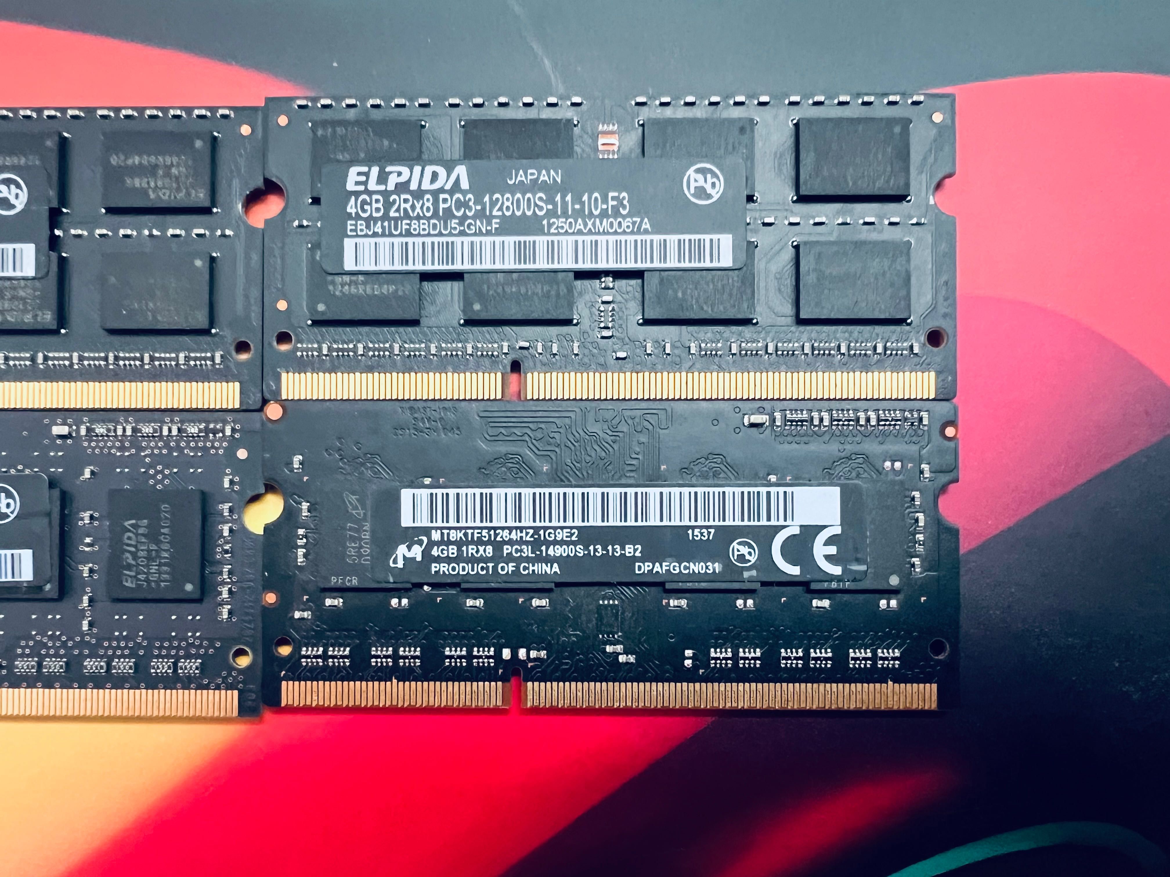 Оперативна пам'ять ОЗУ 2 4 8 GB DDR3 Elpida Samsung Crucial