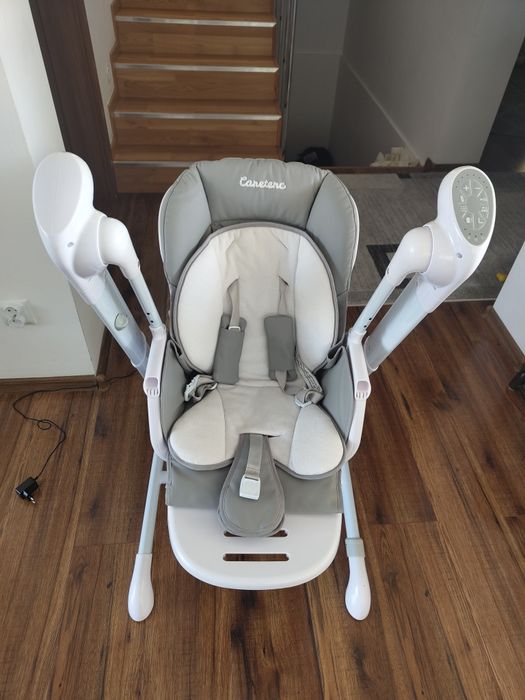 Caretero Indigo 2w1  Krzesełko do karmienia/ Huśtawka /Jasnoszary
