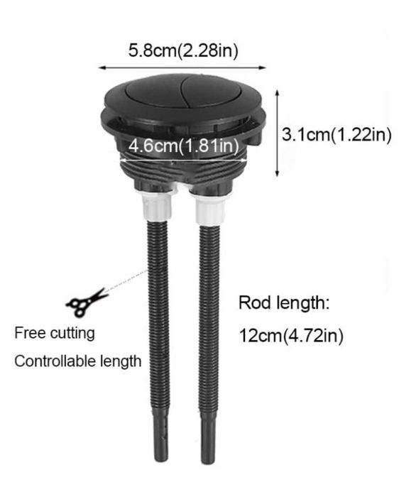Botão sanita em preto