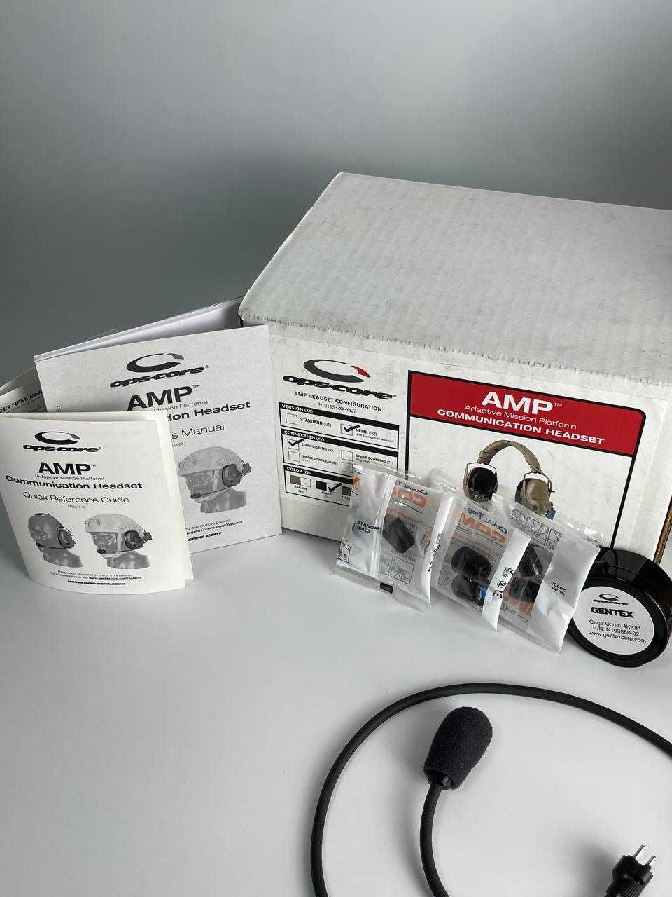 Активні навушники Ops-Core AMP Headset + комплект, Black, арт: 41845