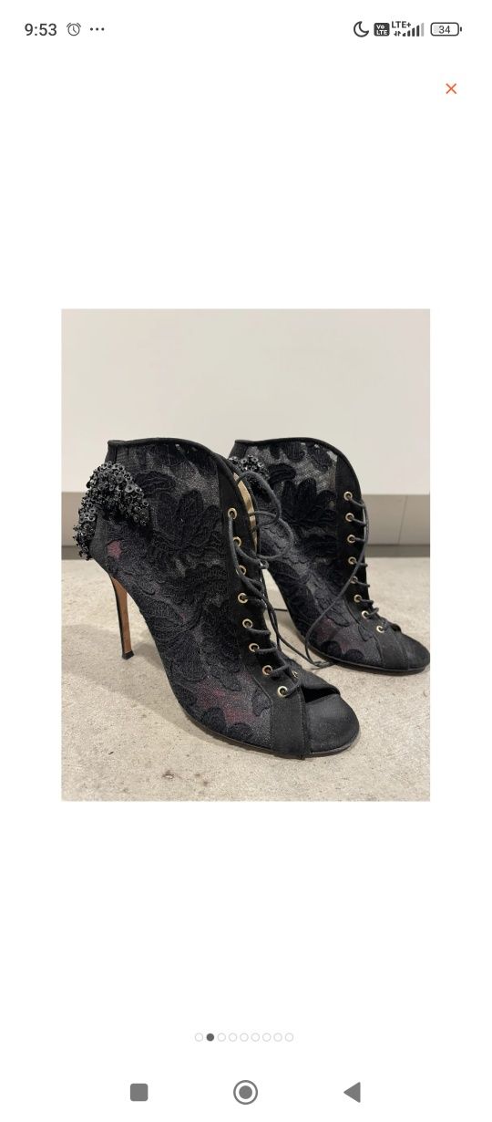 Oryginalne buty Carolina Herrera szpilki czarne high heels