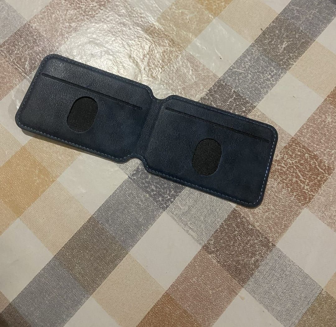 Carteira MagSafe para iPhone de imã cor azul marca suteni + brindes