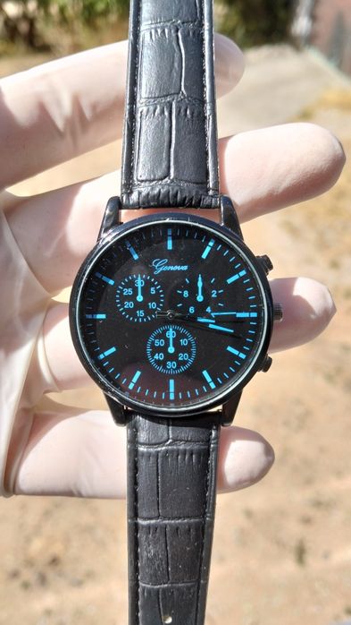 Relógio Masculino Geneva Preto e azul