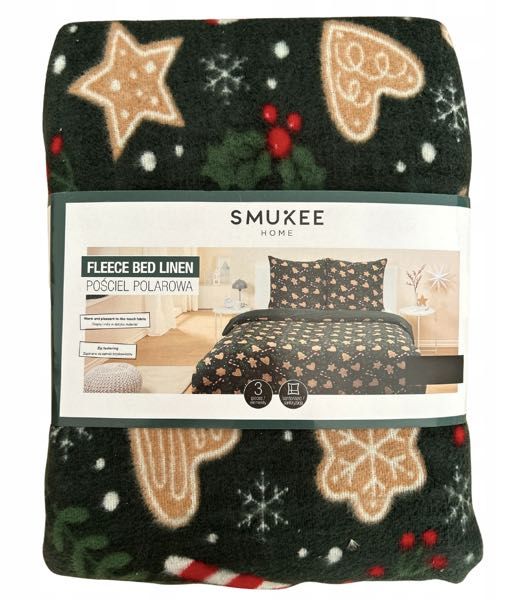 Pościel polarowa Smukee 160x200 świąteczna ciastek pierniczki
