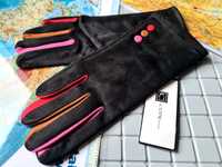 Nowe modne rękawiczki damskie marki Code ciepłe kolorowe dodatki