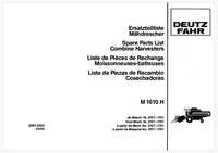 Katalog części kombajn Deutz Fahr M 1610 H