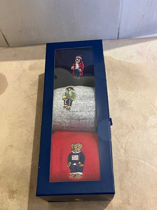 POLO RALPH LAUREN Oryginalne Skarpety Męskie 3-PACK Miś Zima 2025
