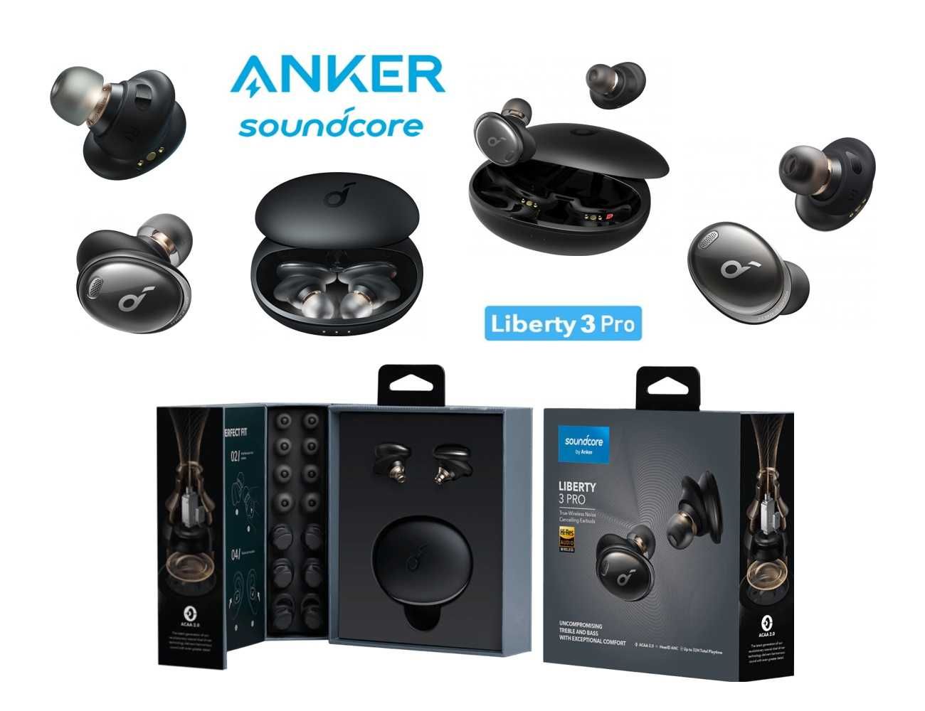 Anker SoundCore Liberty 3 Pro Black беспроводные наушники гарнитура