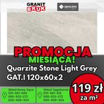 Płyta Gresowa Quarzite Stone Light Grey 120x60x2 OPOCZNO 119 zł/m2