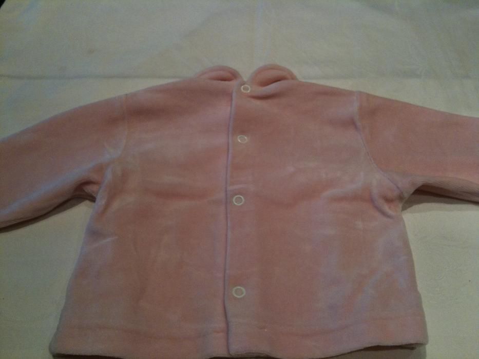 Conjunto em veludo rosa 6 meses da Zippy