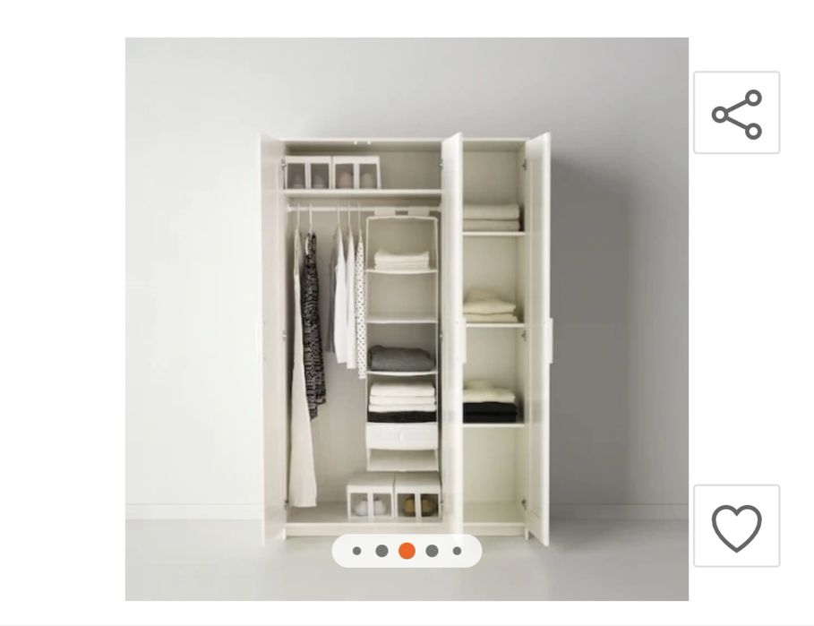 Biala szafa z lustrem Ikea