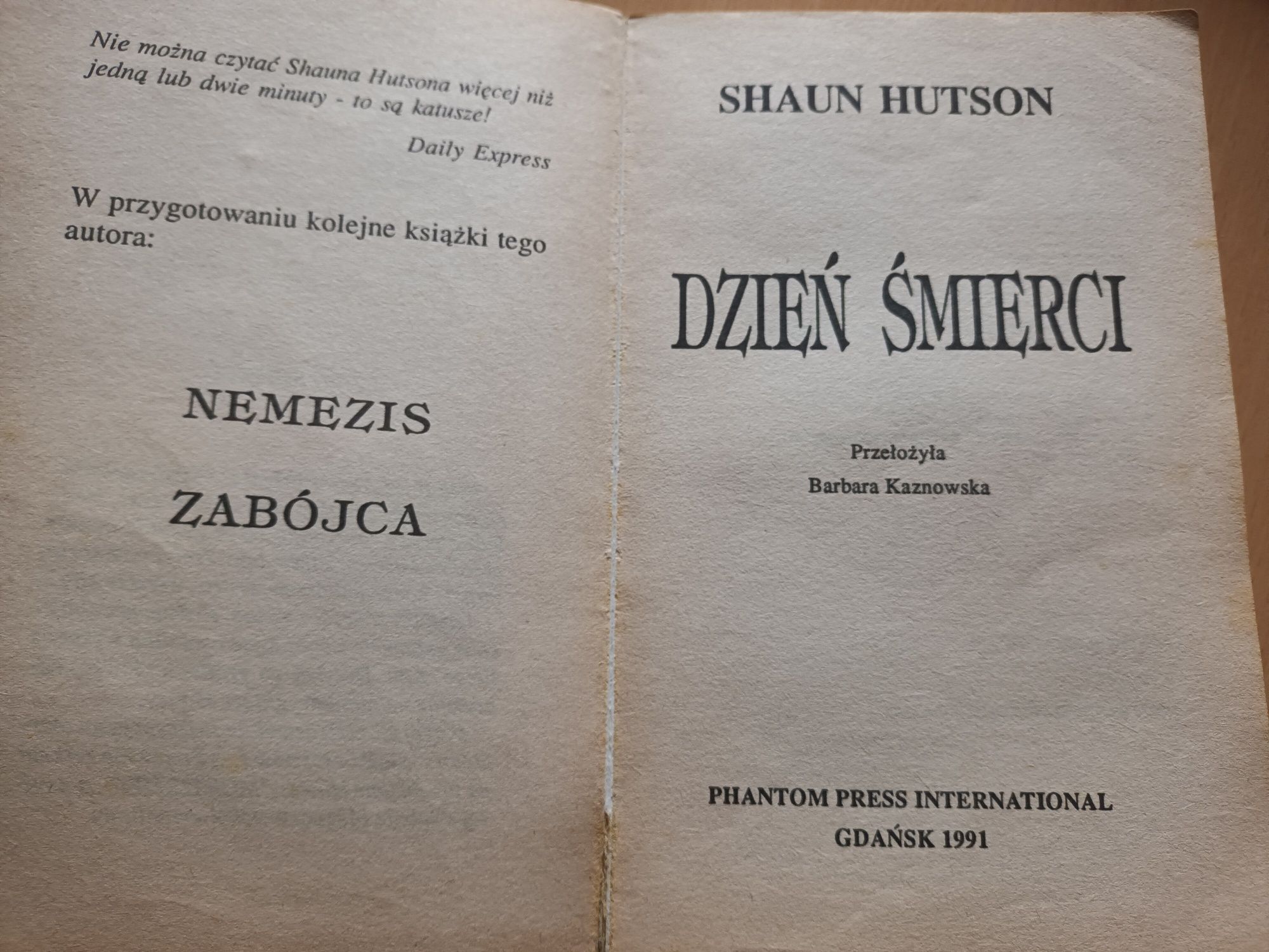 Dzień śmierci  Shaun Hutson