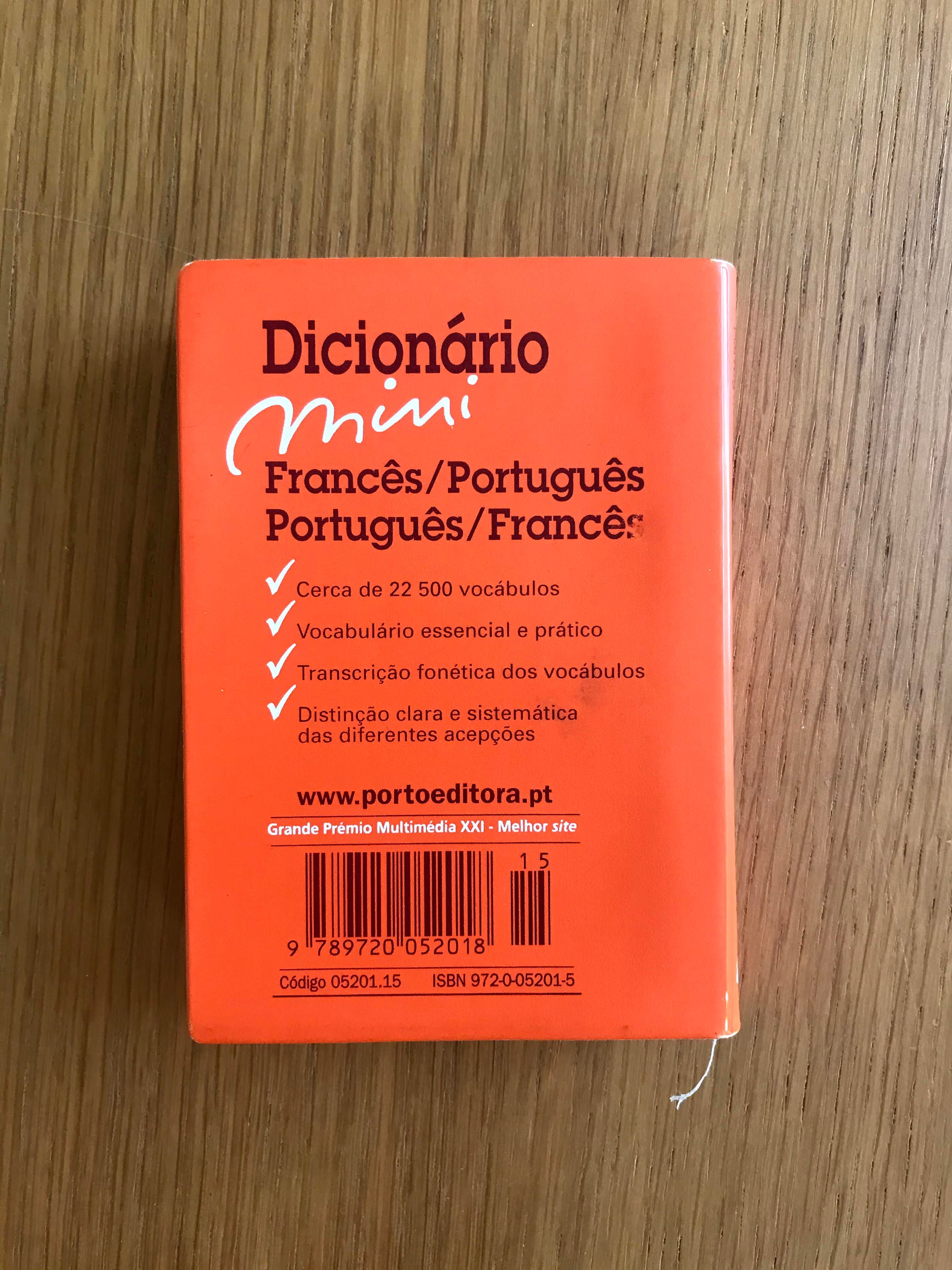 Mini-dicionário Francês/Português, Português, Francês, Porto Editora
