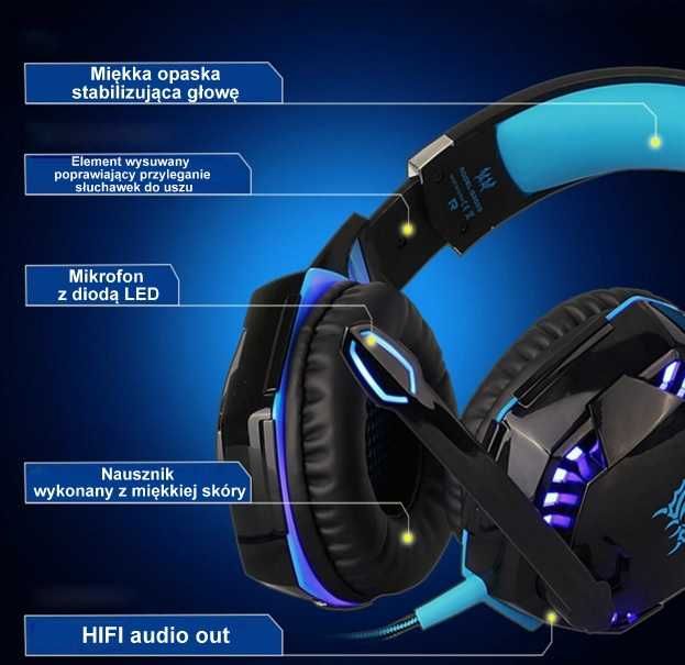 Słuchawki nauszne Kotion G2000 gamingowe dla graczy