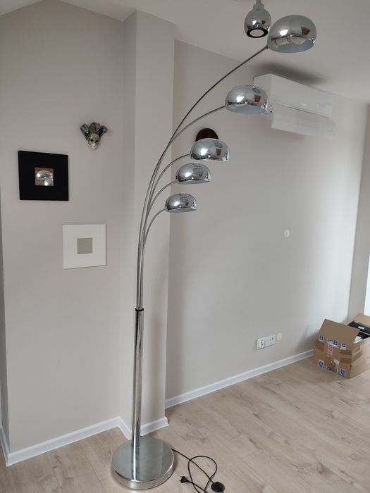 Lampa podłogowa z 5 lampkami srebrna