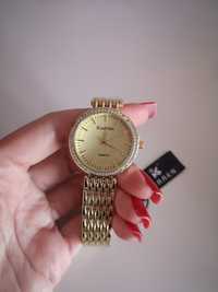 Zegarek złoty damski ozdobny na bransolecie