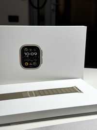 Apple Watch Ultra 2 49mm Titanium Case with Olive Alpine Loop (Medium)