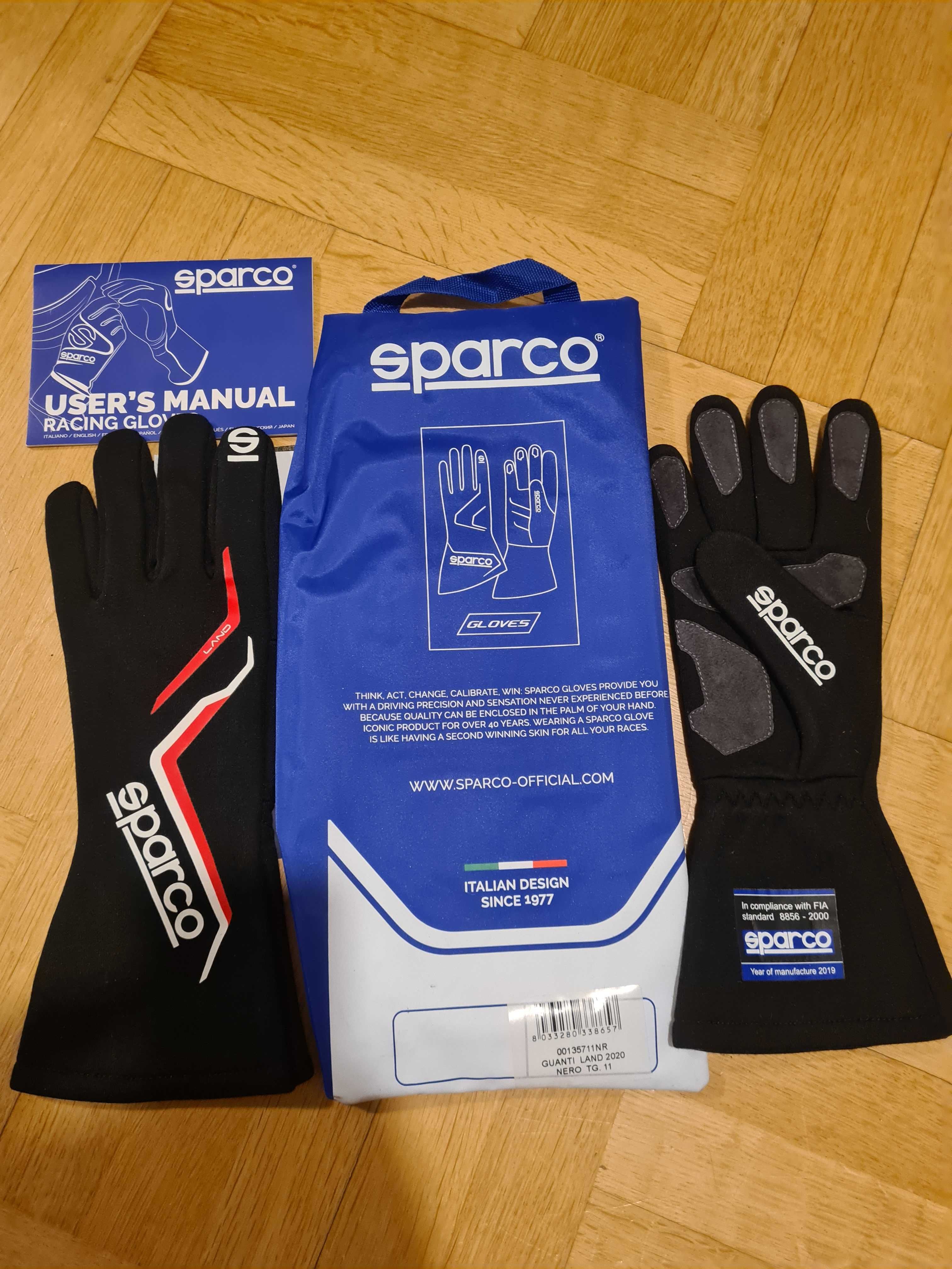 Rękawice gloves racing SPARCO GUANTI LAND 2020 nero rozm. 11 NOWE!!