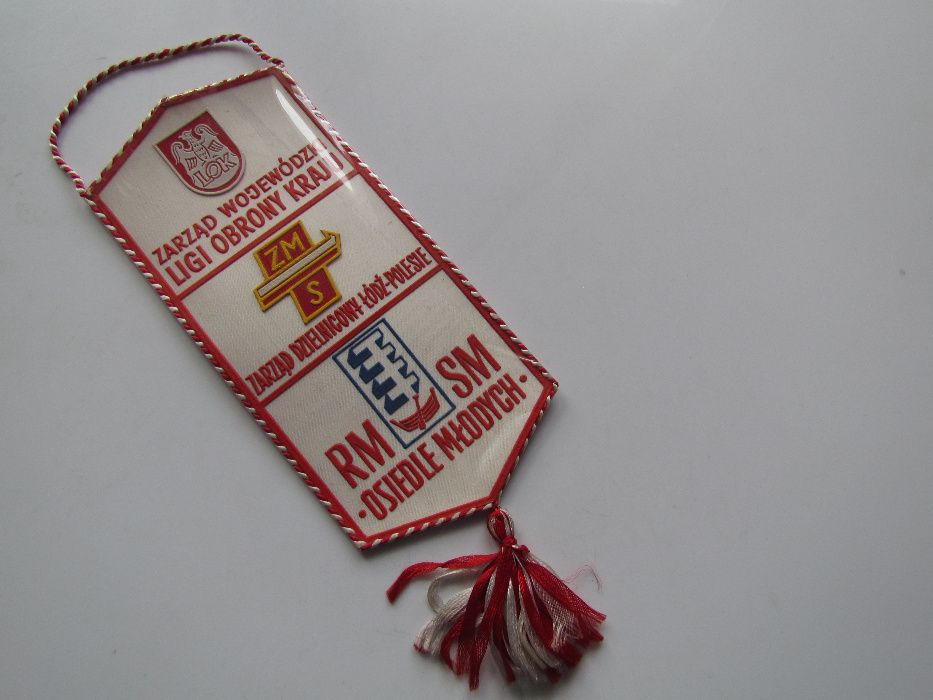 Proporczyk RM SM Osiedle Młodych ZMS Zarząd Dzielnicy Łódź Polesie