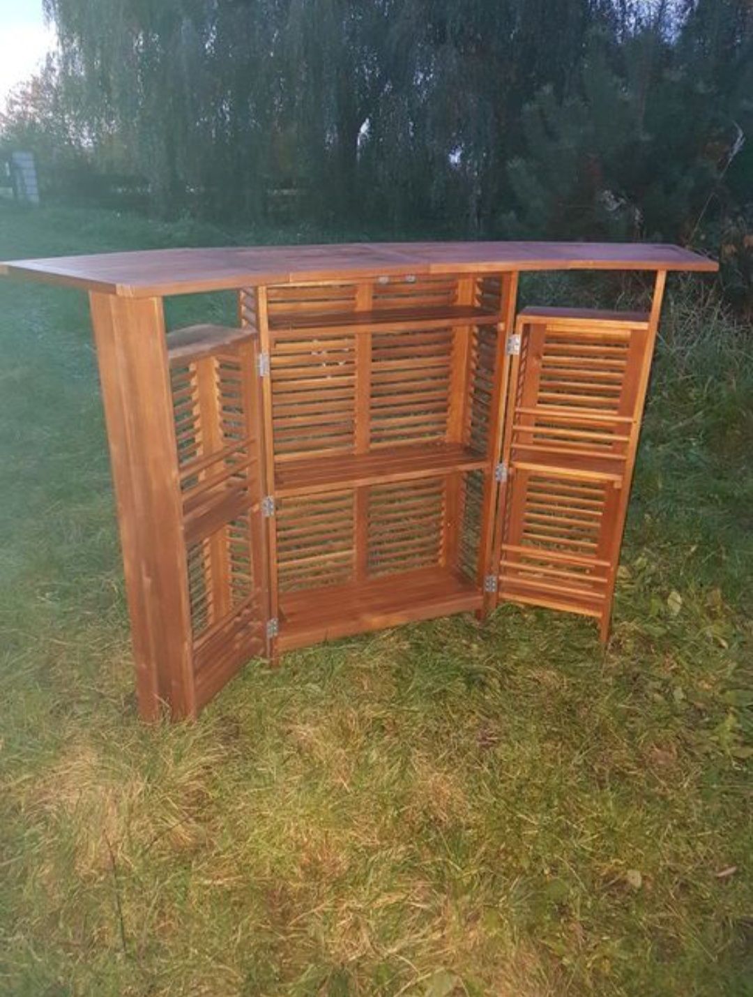 Barek ogrodowy na taras / szafka do SPA z drewna egzotycznego