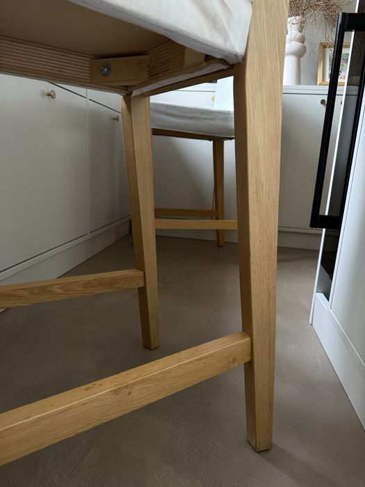 Hoker krzeslo barowe drewniane Ikea Henriksdal