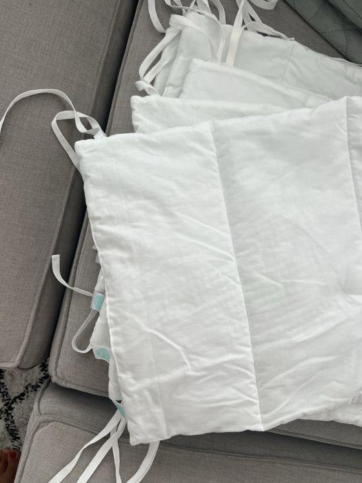 Contorno de berço comoleto,branco de algodão