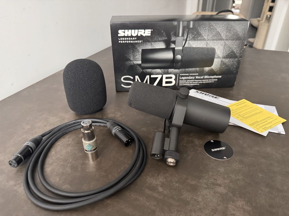 Shure SM7B + przedwzmacniacz Fethead + kabel XLR