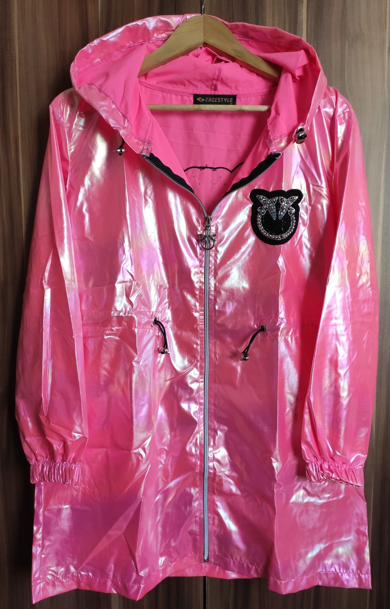 Kurtka narzutka parka holograficzna pink Freestyle M