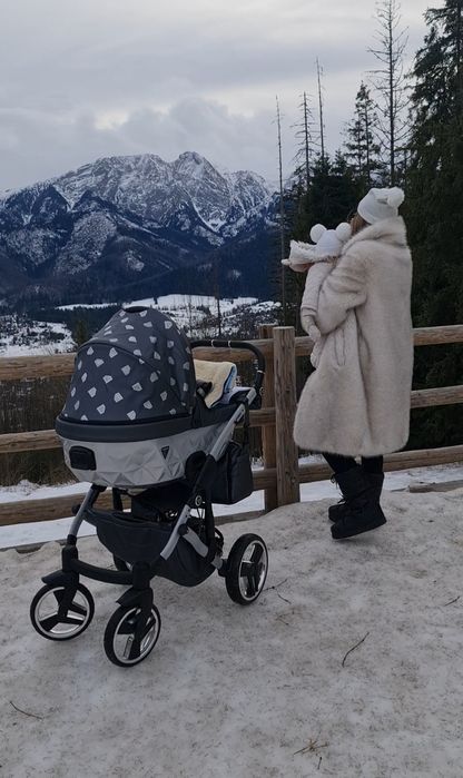 Wózek spacerowy plus gondola Junama diamond silver