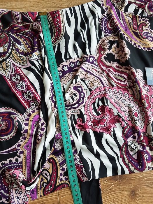 42 XL 40 L Select ! Hermann Lange sukienka kopertowa z wzorem koktajlo