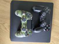 PS4 slim z dyskiem SSD 2 pady i gra