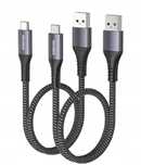 Zestaw kabli USB 2szt - USB 3.1 typ C Belker 0,5m czarno szary