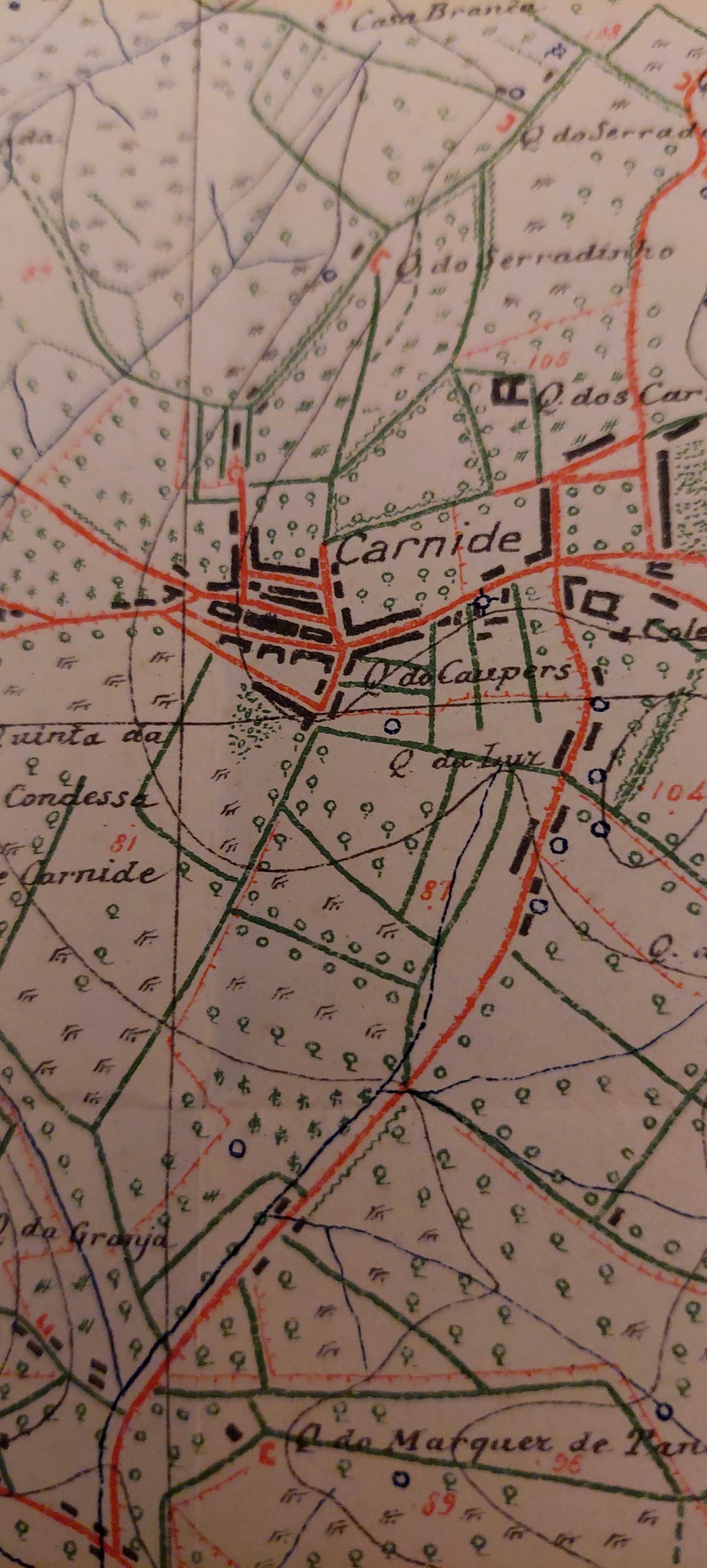 1890 ?Mapa militar Benfica Pontinha