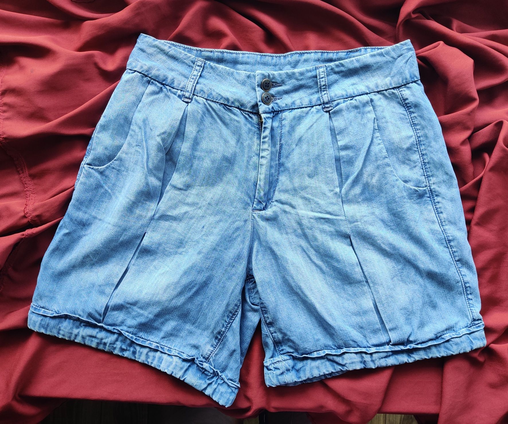 Легкі літні джинсові шорти, з кишенями із тонкого джинсу, кюлоти