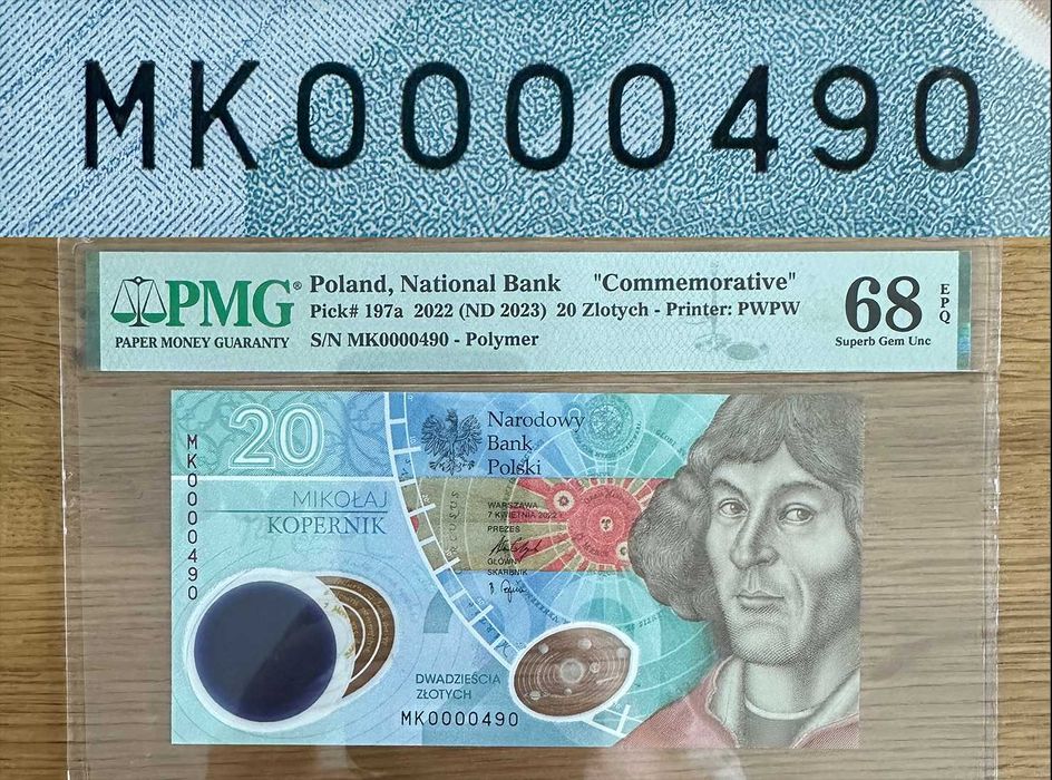 20 zł Kopernik nr.490 PMG 68 banknot kolekcjonerski 2023 NBP PWPW