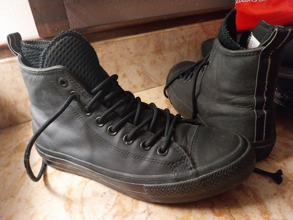 Converse all starts em pele genuina