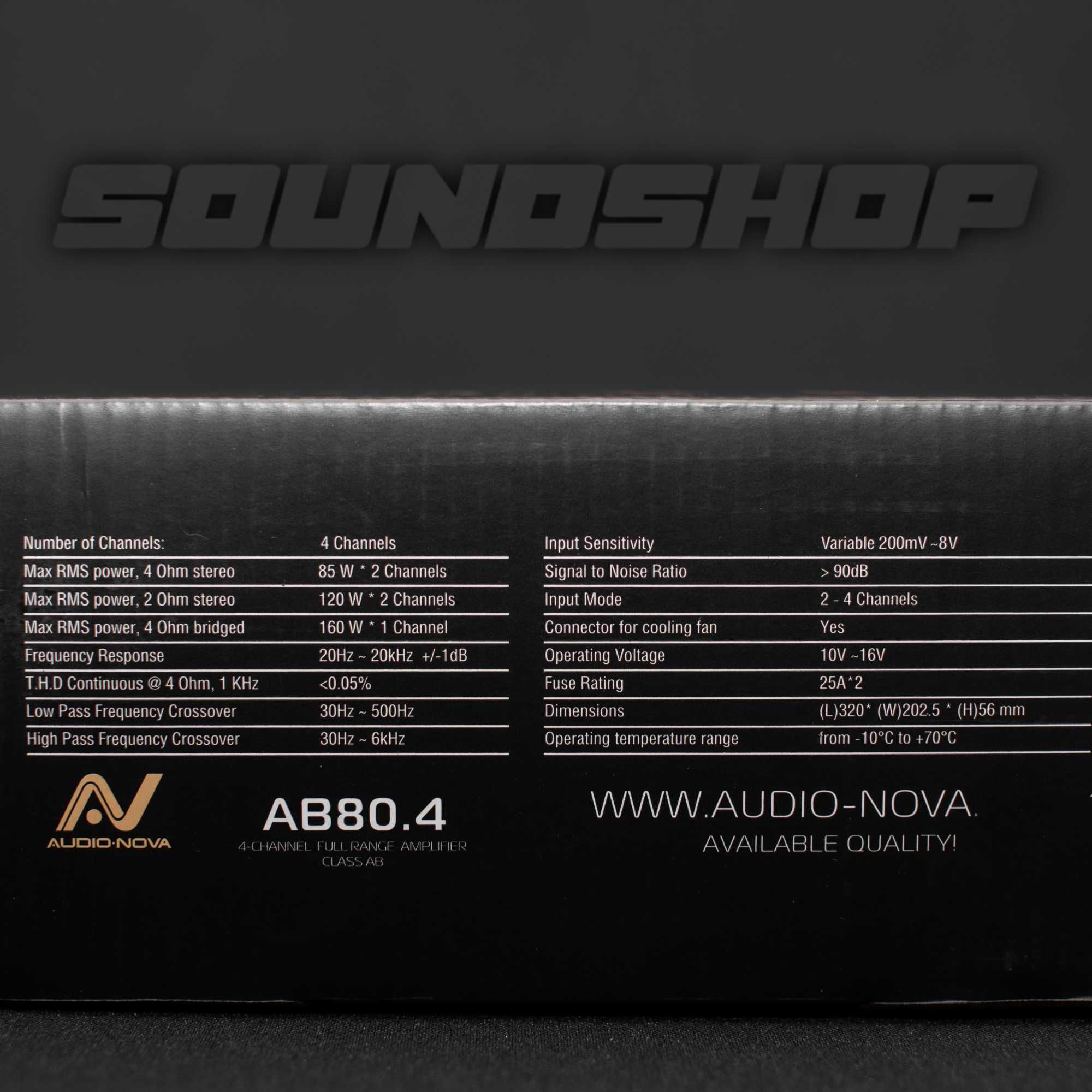 Wzmacniacz 4 kanałowy AUDIO NOVA AB80.4